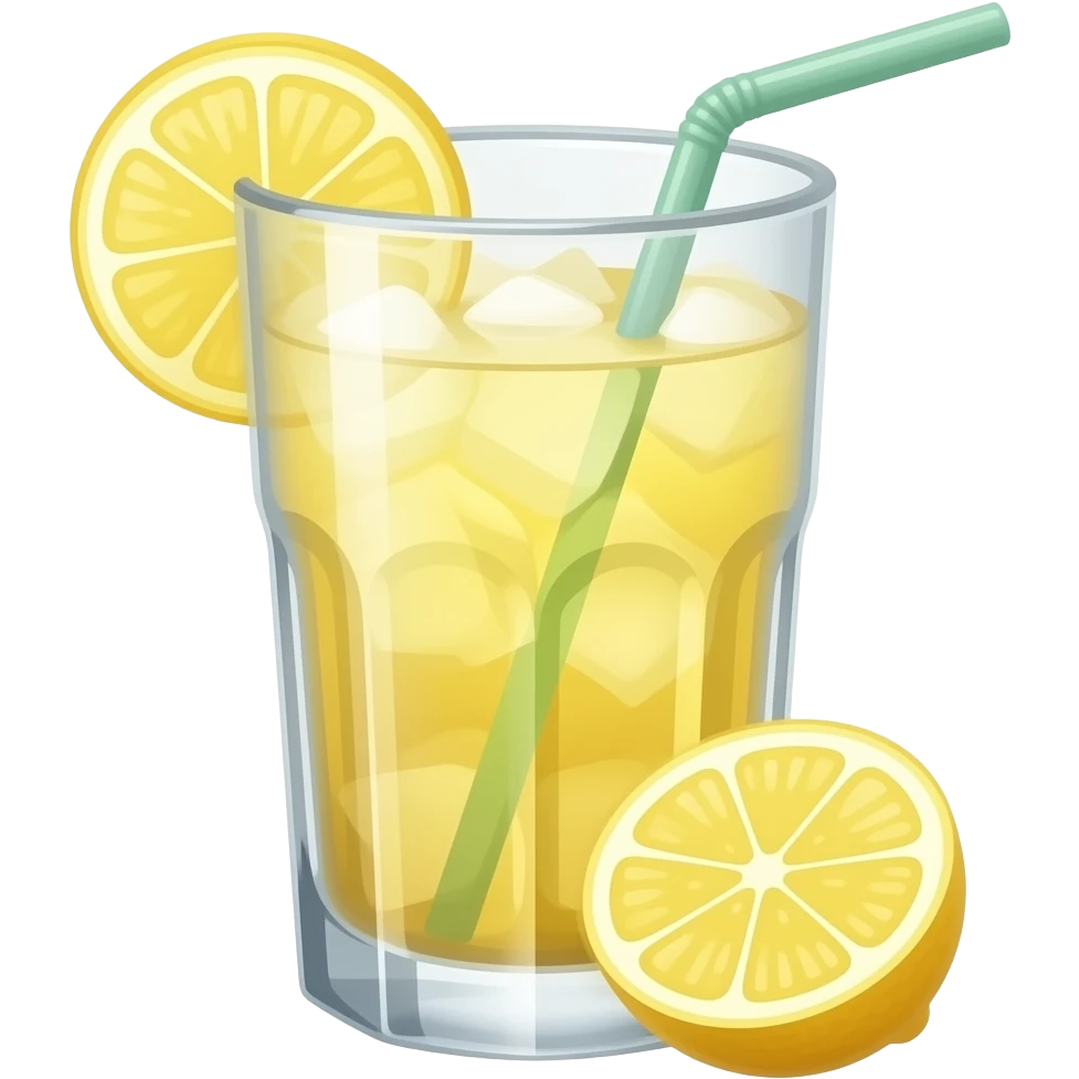 A refreshing iced lemonade drink emoji