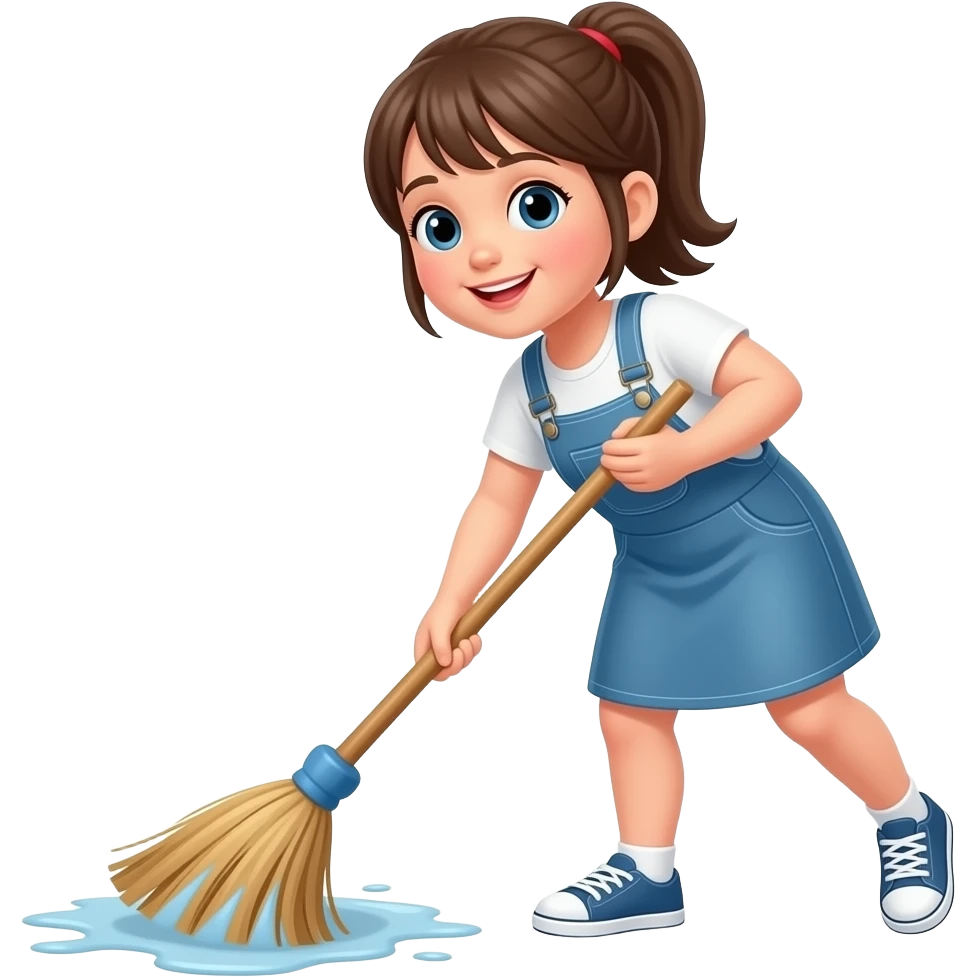 Une fille qui balaie le sol emoji