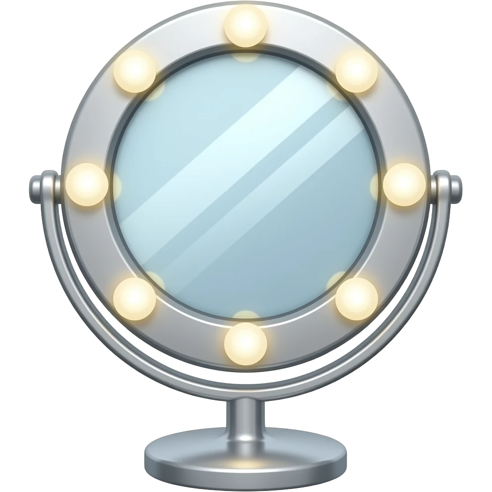 makup mirror with bright rounded big lights on it emoji