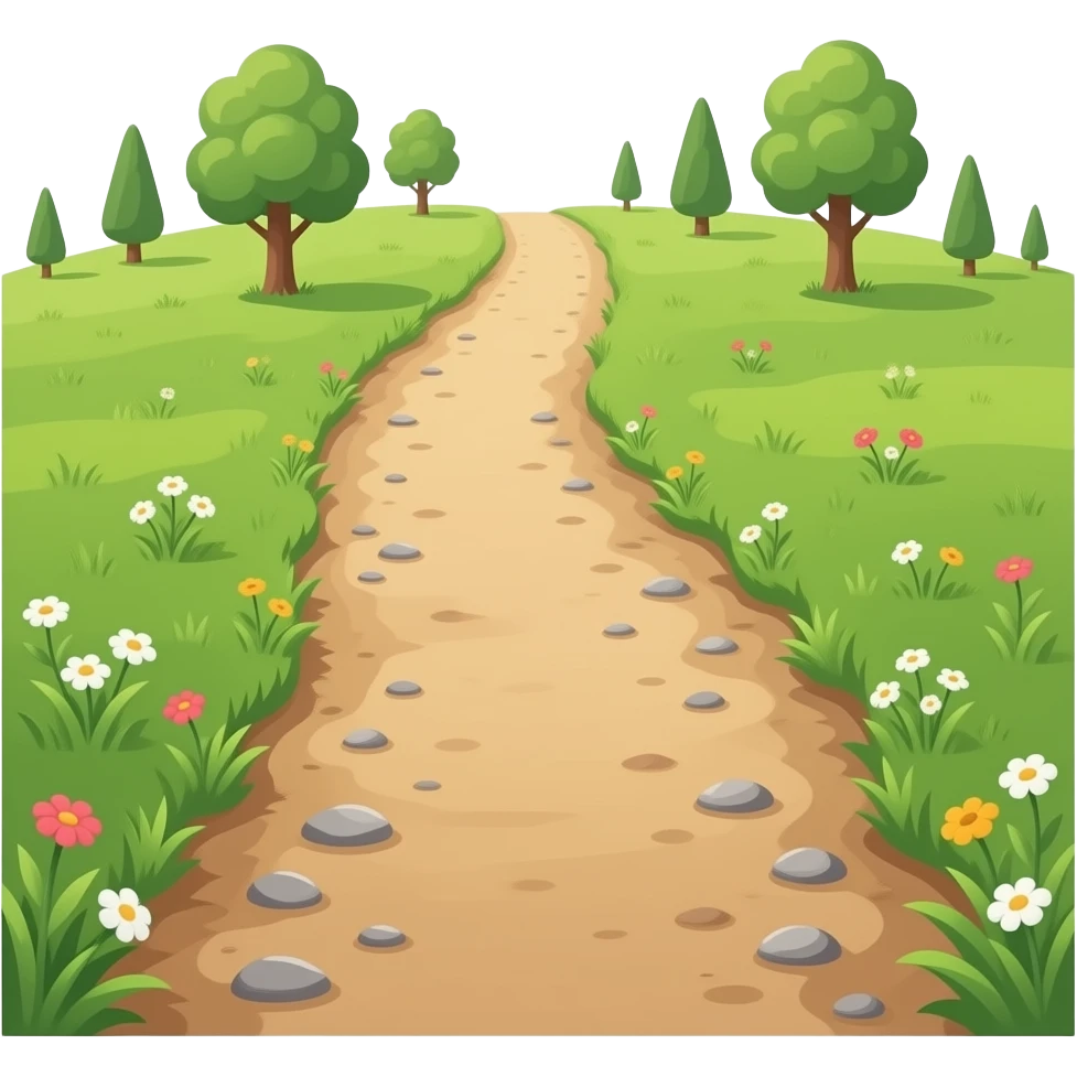 2D dirt path, no fill, transparent background emoji