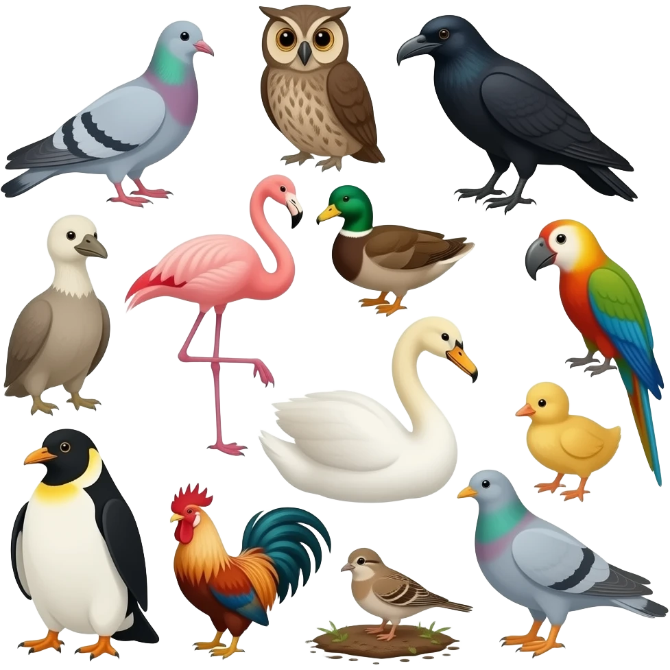 Food chain 🕊️🦉🐦‍⬛🐦‍🔥🦆🦢🦤🦜🐥🦅🦃🐧🐓🐣🐤🦆🦢🦉🦜🕊️ emoji