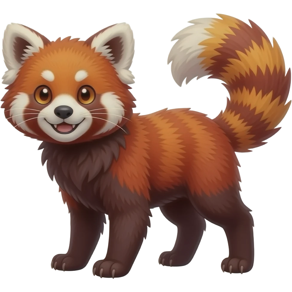 A beaked beaky 4-legged, feral, digitigrade, lanky, elegant, Colorful exotic tropical tribal cute happy realistic esoteric patterned fluffy furry dark civet-cacomistle-genet-red-panda-oncilla-Fakémon-fursona-hybrid-fusion-animal-creature, full body, 4-legged emoji