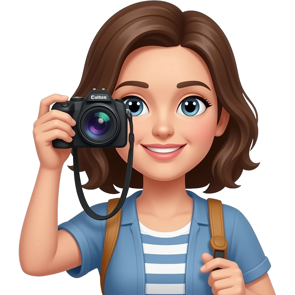 add camera in her hands emoji