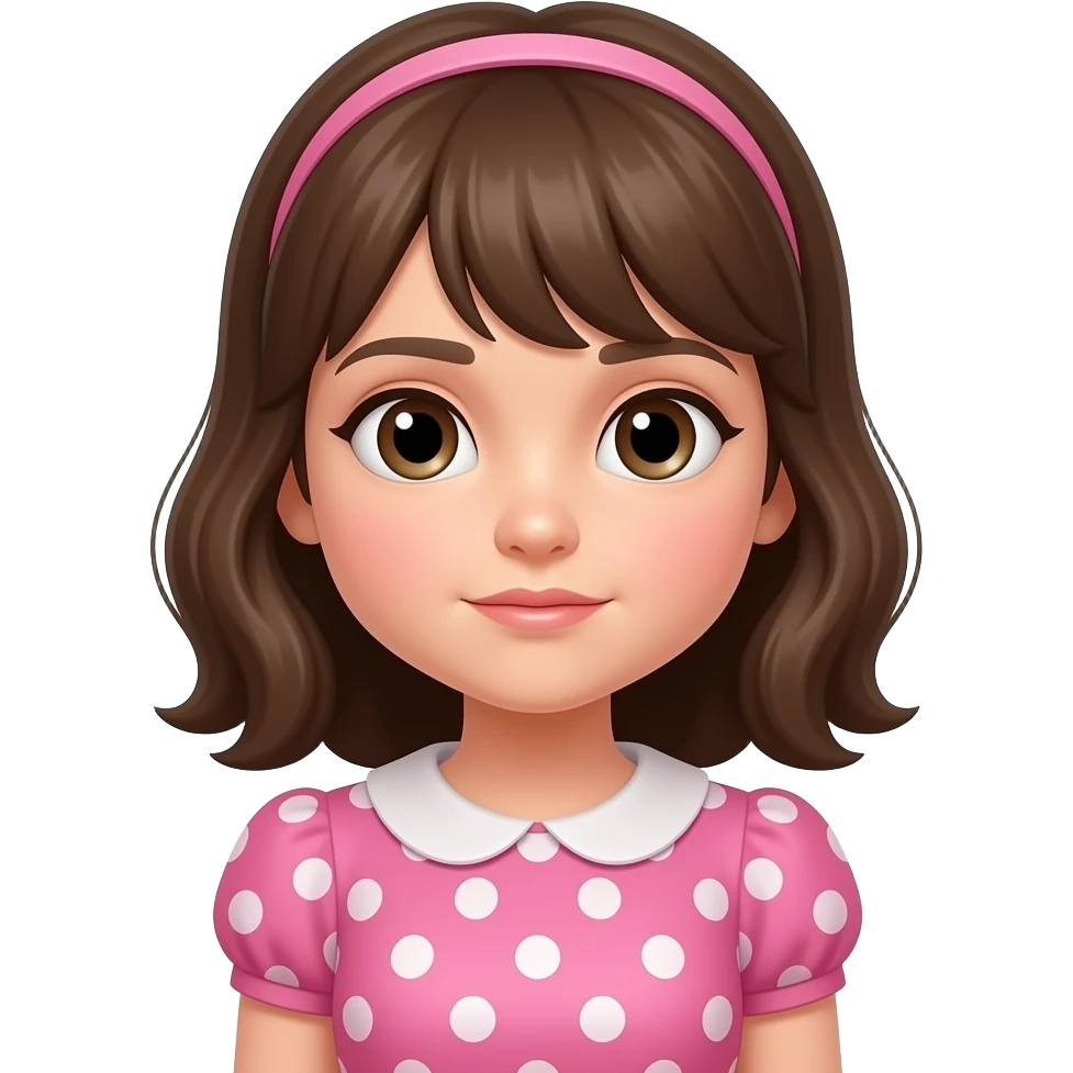 어글리걸 분홍색 땡땡이옷 emoji