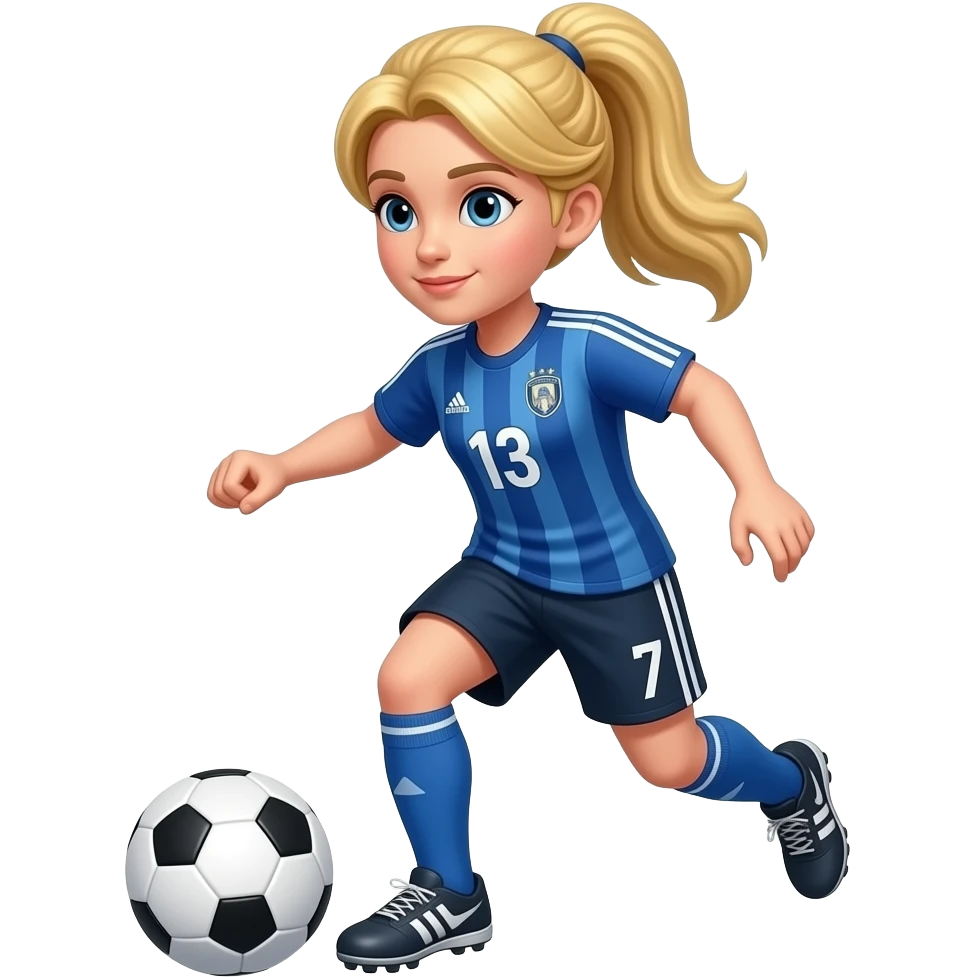 Blonde long hair and plays soccer emoji