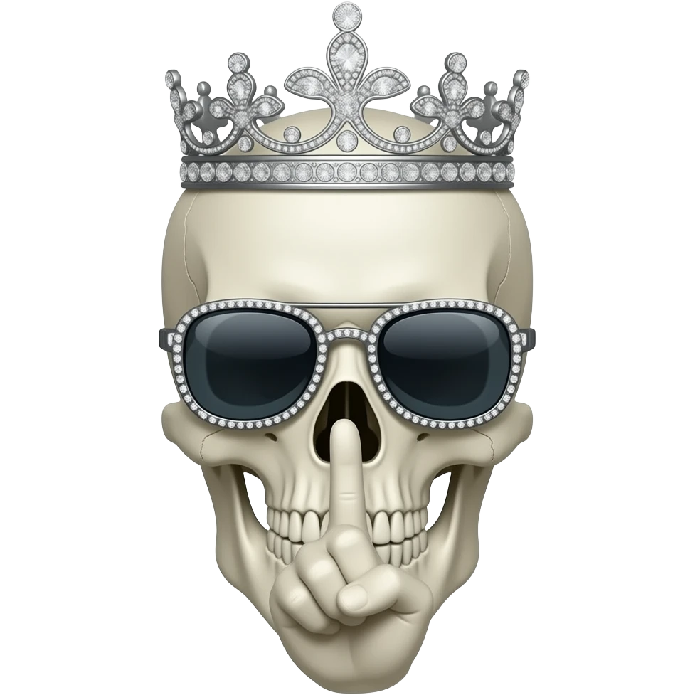 💀+🤫+ 👑💎✨+🕶️ emoji
