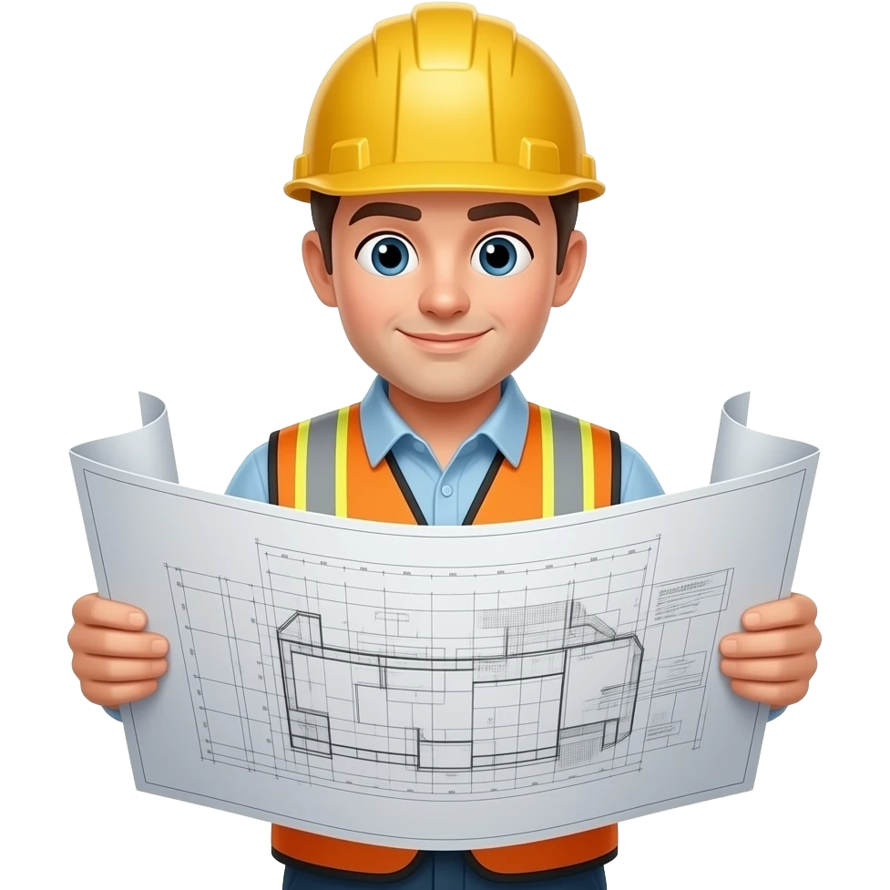 ingeniero estructural leyendo planos emoji