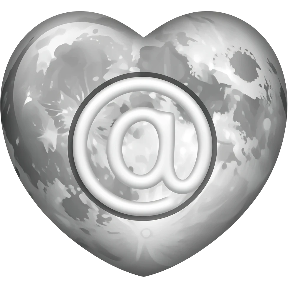 a heart shaped moon with circular repeat symbol emoji
