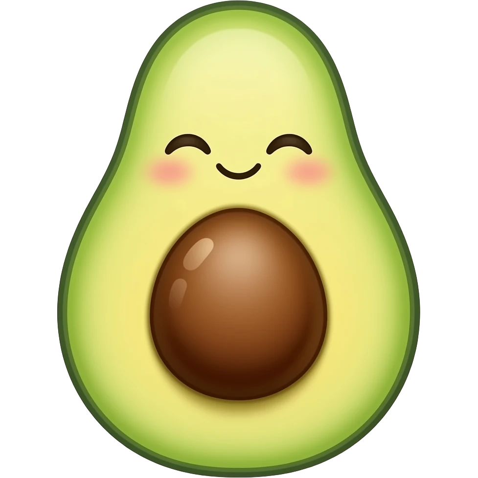 Cute flirting avocado 😉 emoji