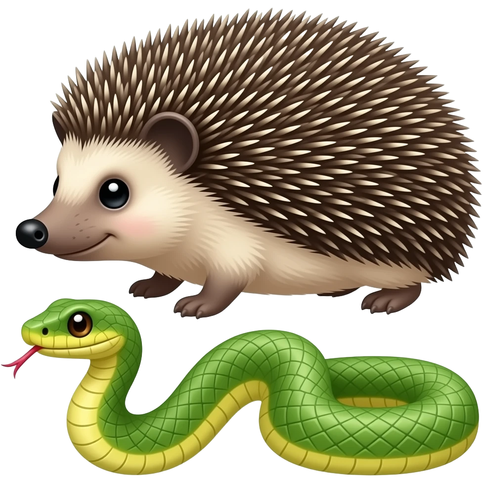 Hedgehog and snake emoji