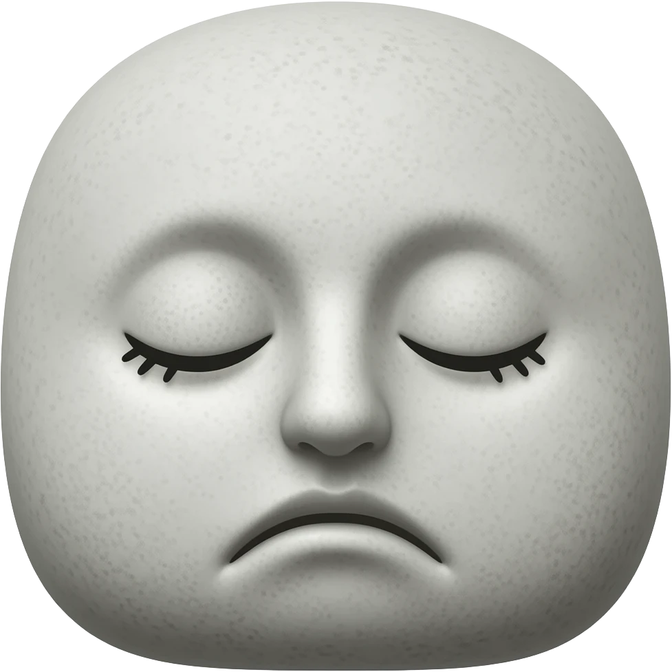 stone with a 😴 emoji