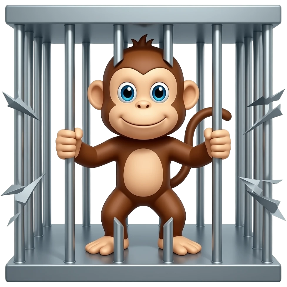 super monkey breaking cage emoji