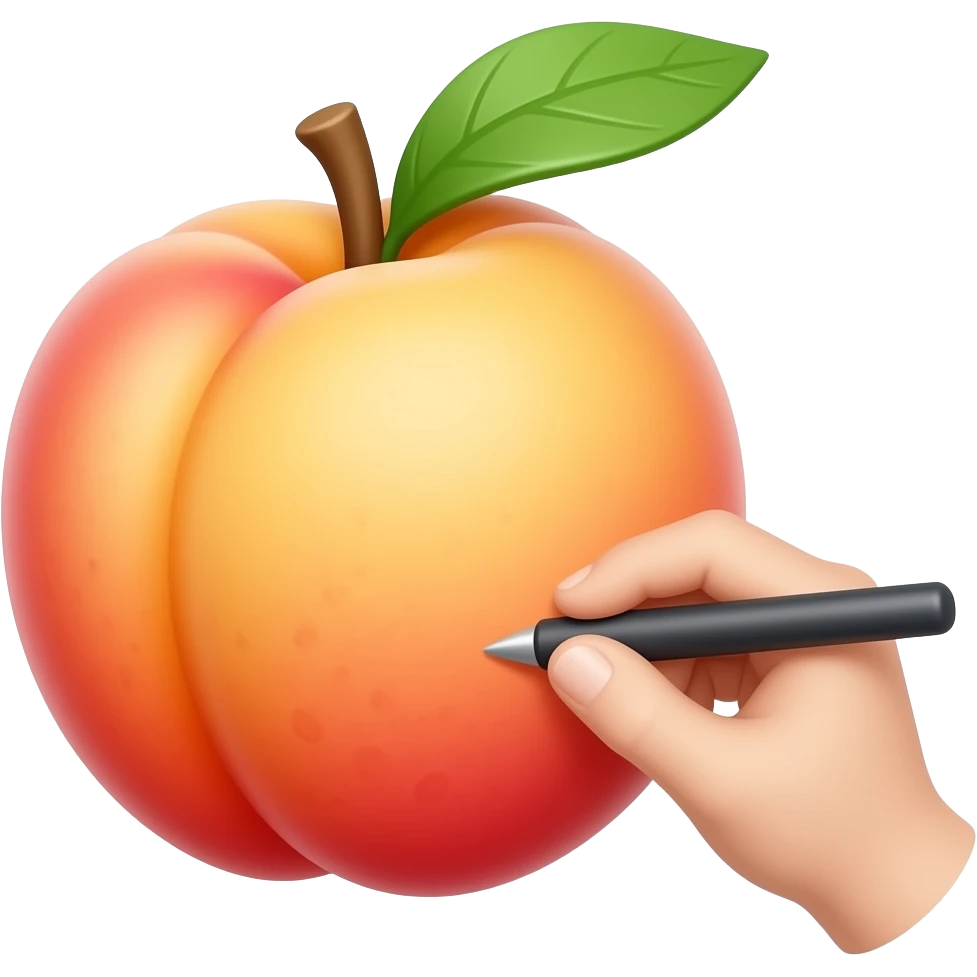 🍑+🖐mark emoji