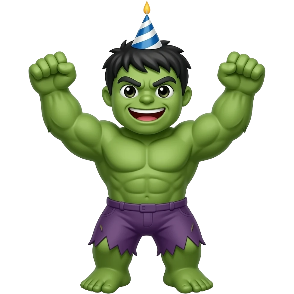 Funny hulk emoji with birthday with full body emoji