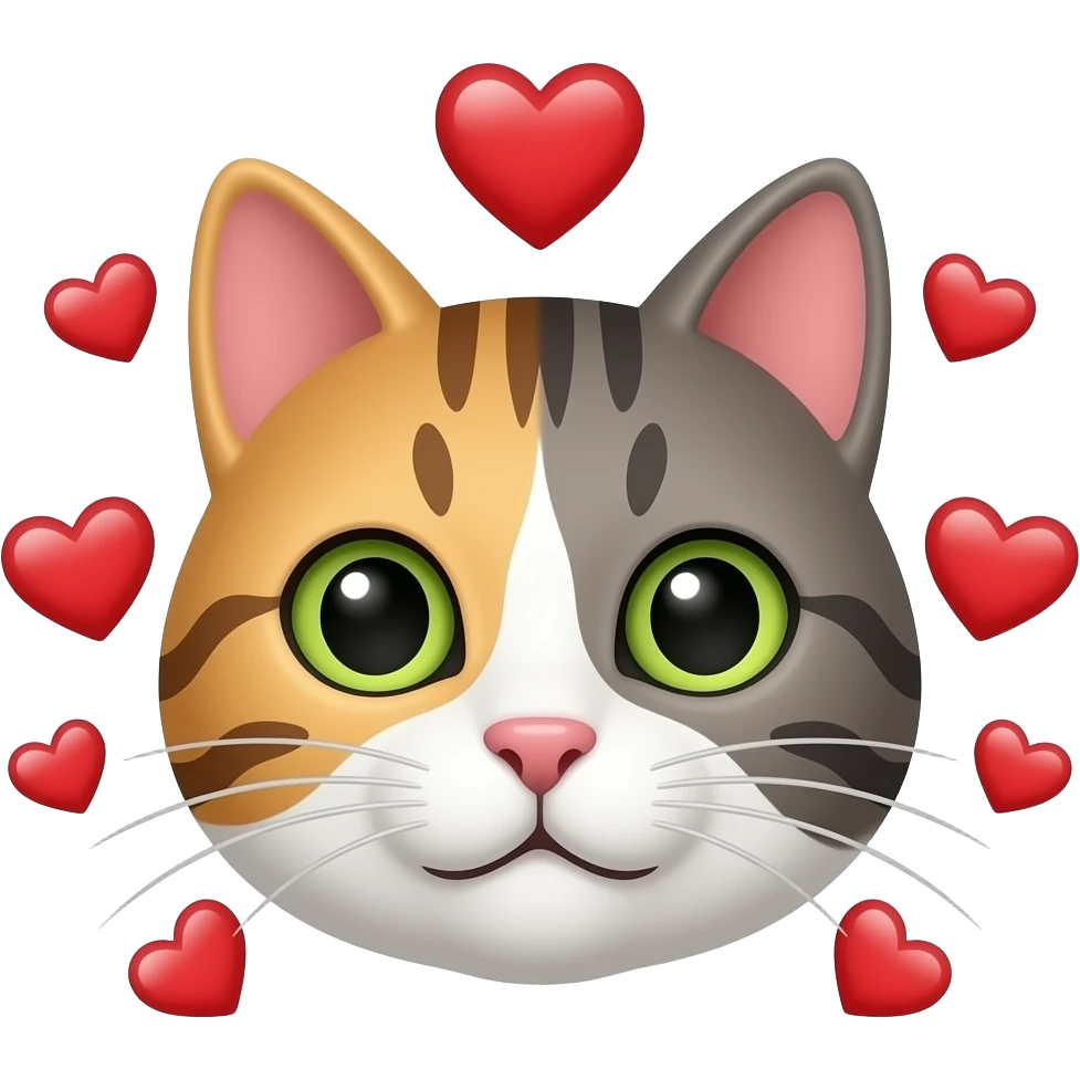 cat's head with hearts around it emoji