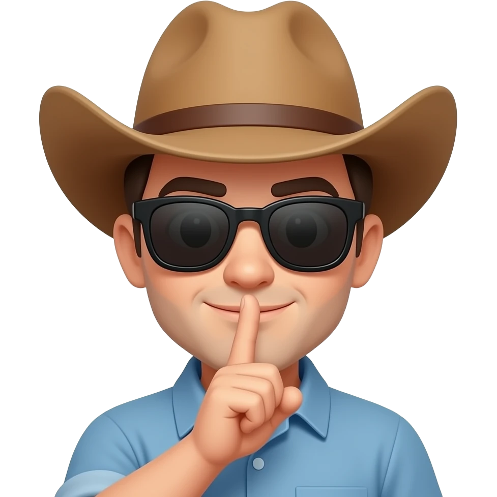 😎+🤠+🤫 emoji