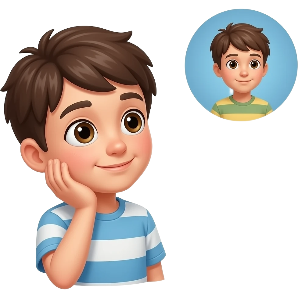 a boy think about a dream emoji