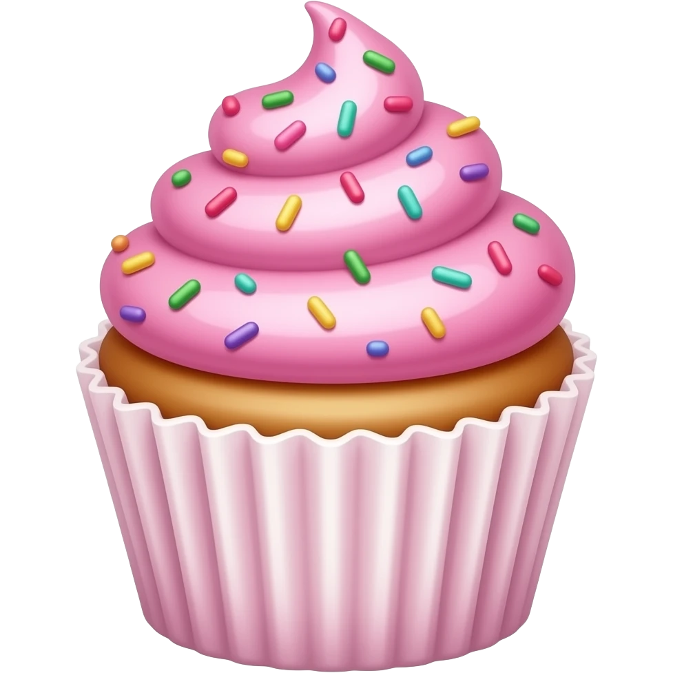 Cupcake with pink icing emoji