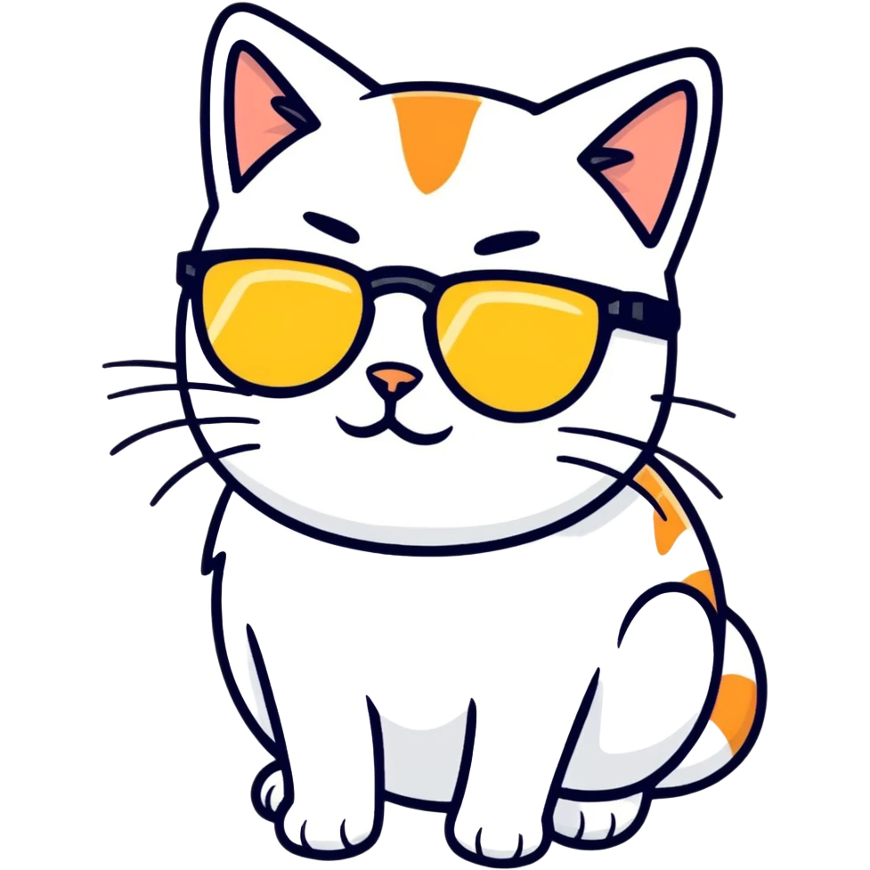 Cat with sunglasses emoji