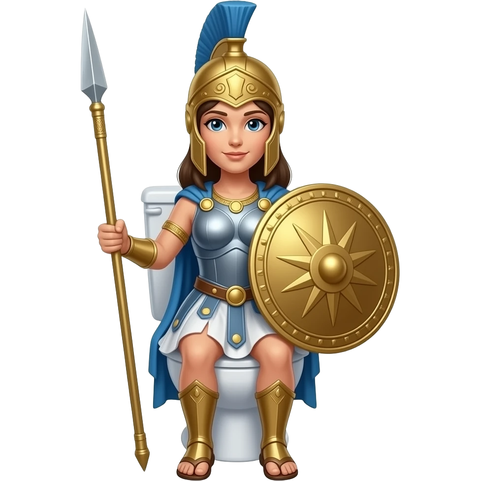 Athena on toilet emoji