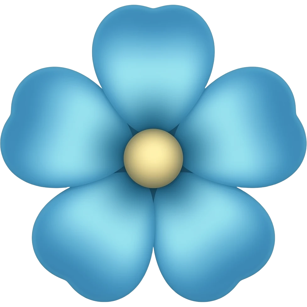 Bluish teal flowers emoji