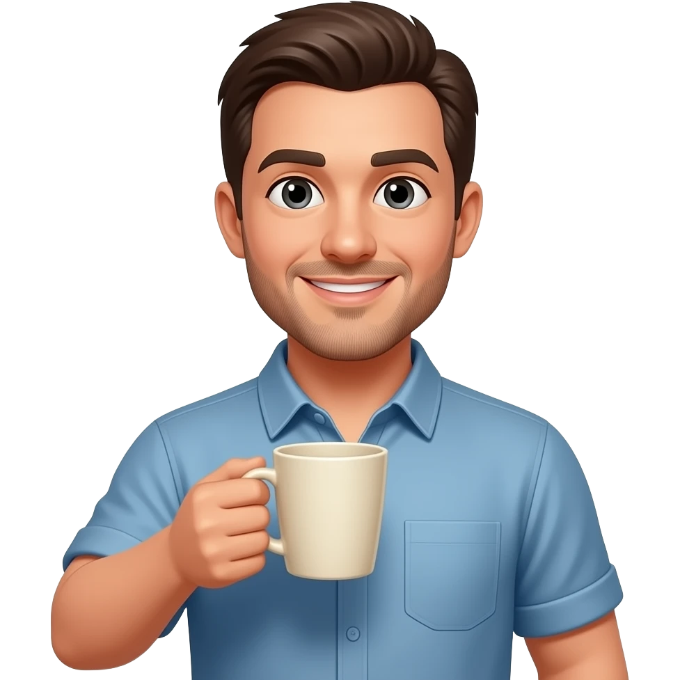 man Holding cup emoji