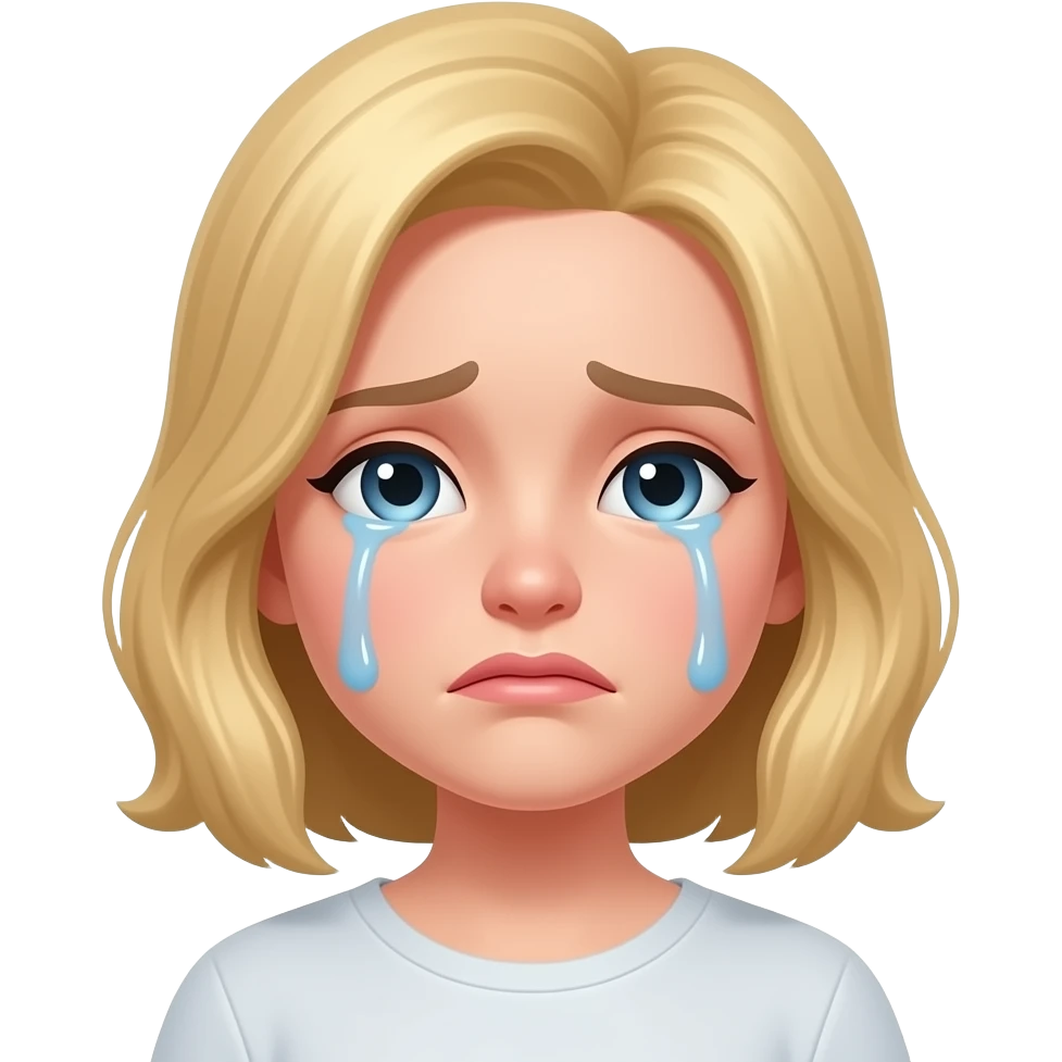 девушка блондинка плачет emoji