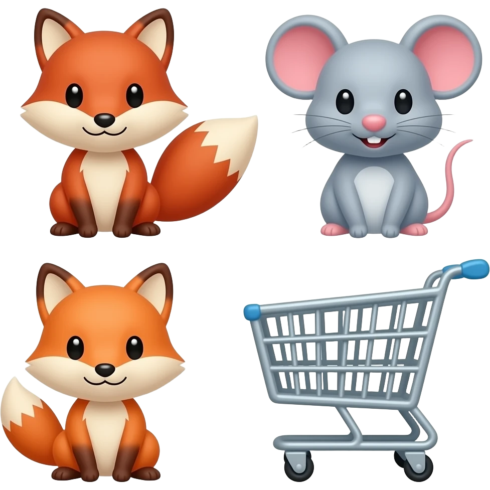 🐭🦊🐰🐭🦊🐰🛒Сходите в супермаркет emoji
