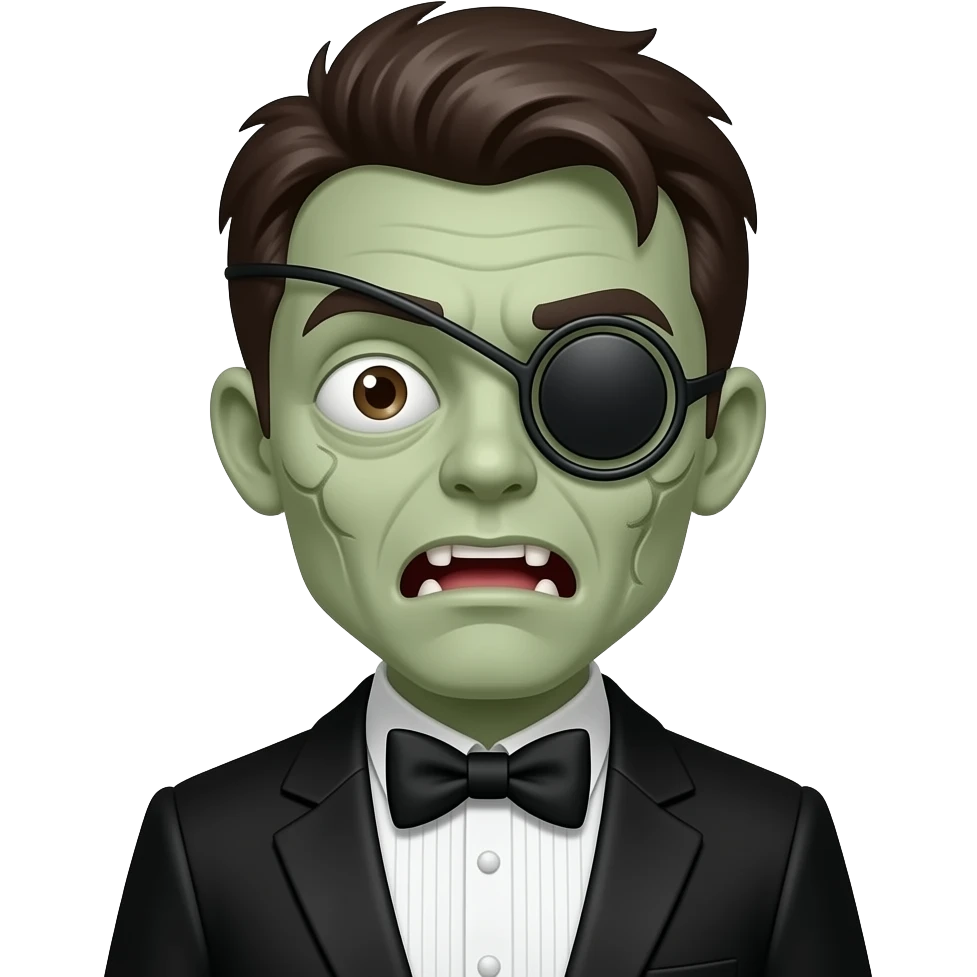 zombie in a tux with a monocle emoji