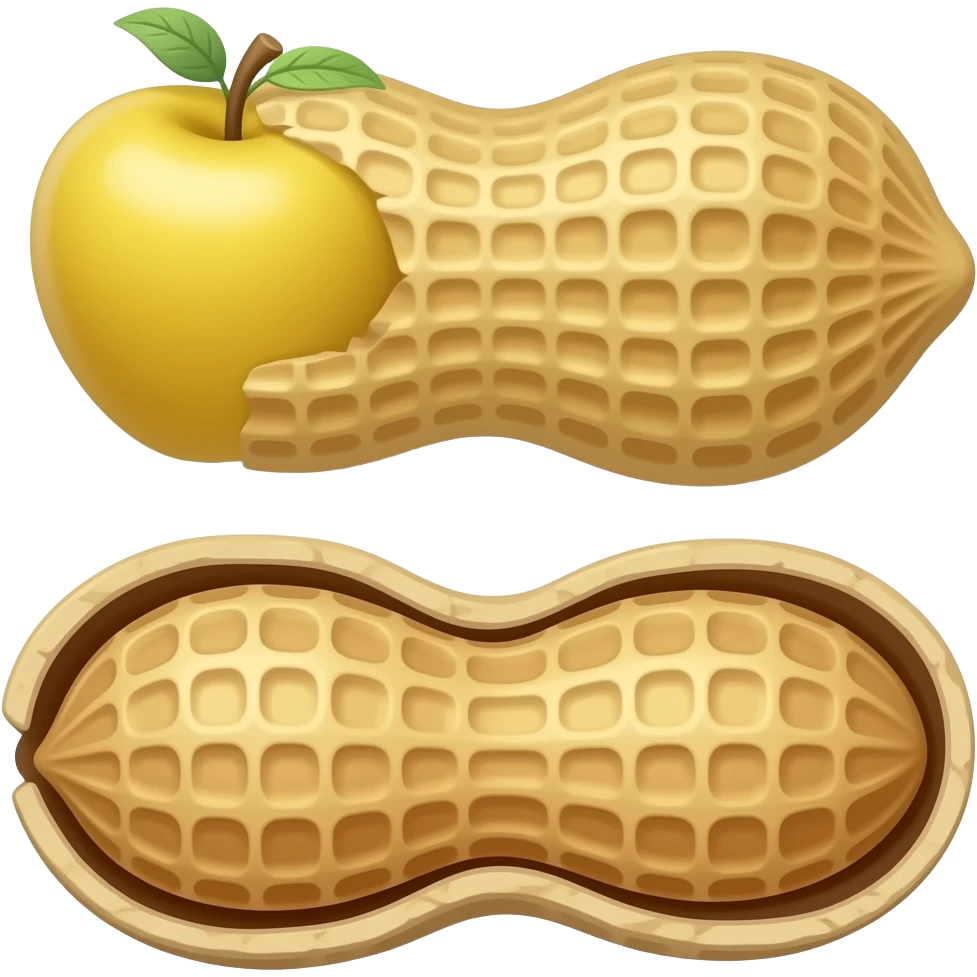 Golden apple and poor peanut emoji