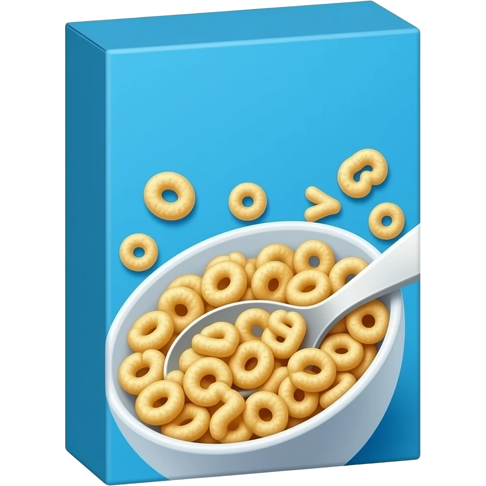 blue ceareal box of puffed rice alphabet shaped cereal with no words on ...