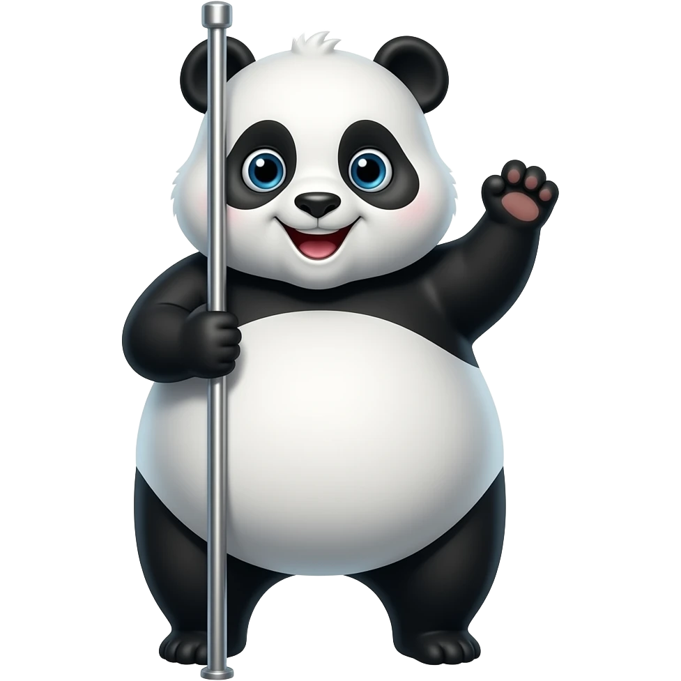 Panda dancing on a stripper pole w a big booty emoji