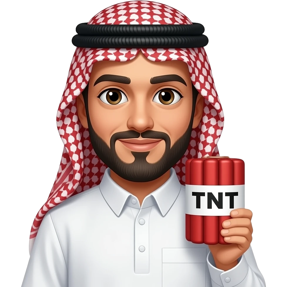 Arabe avec une tnt emoji