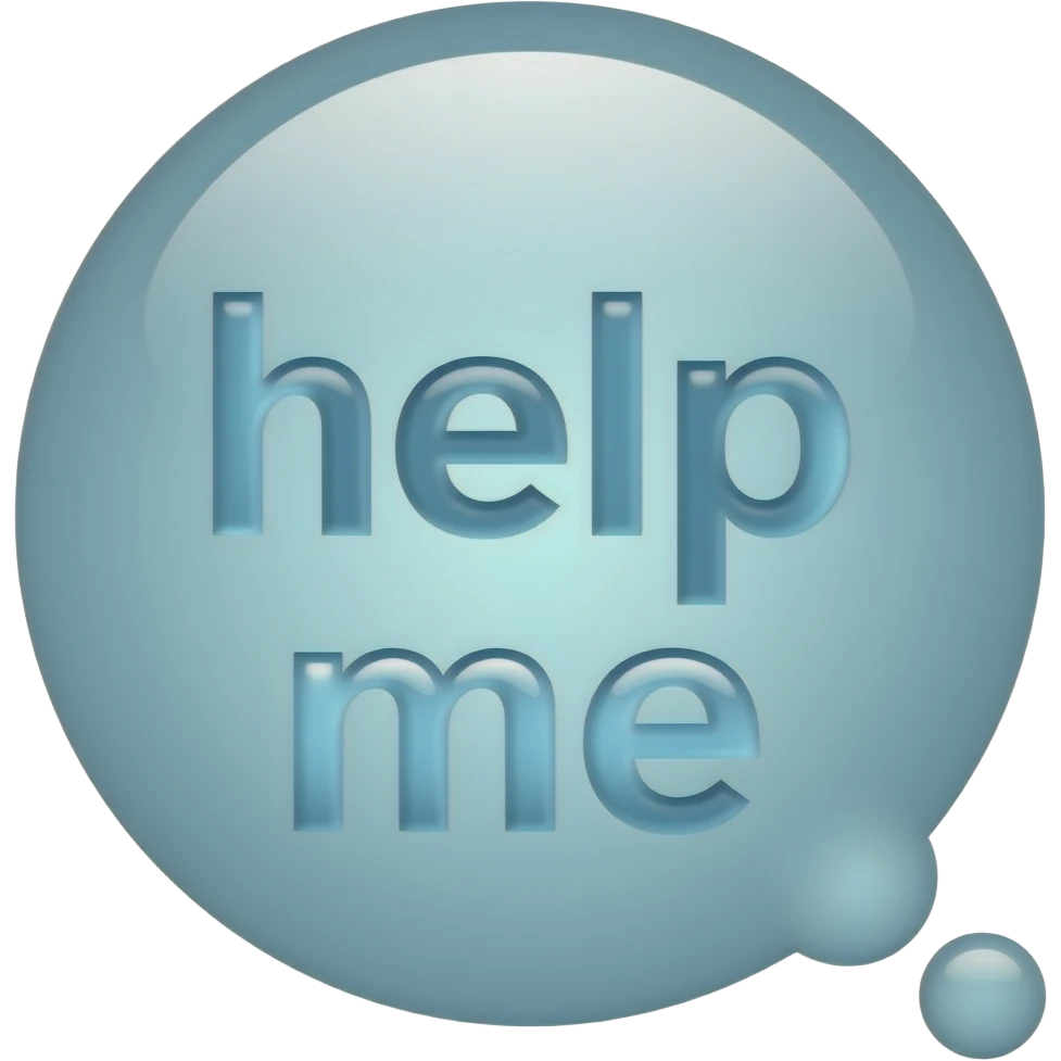 Bubble text box, saying help me emoji