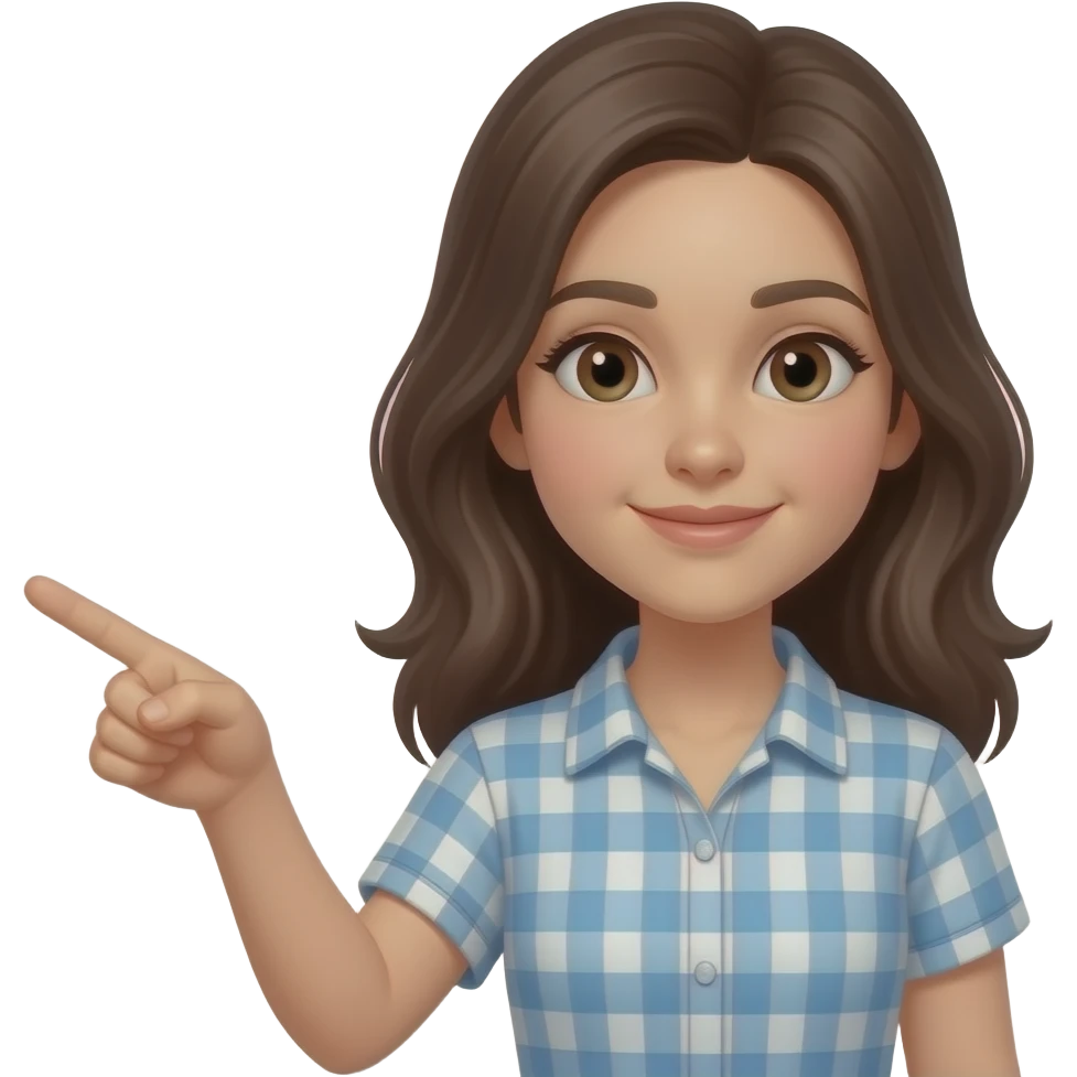 a brunnete girl ponting the the left emoji
