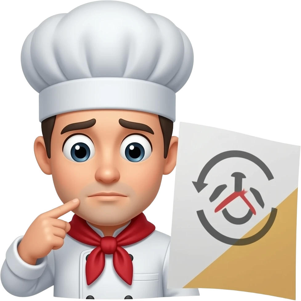page not found sad chef emoji