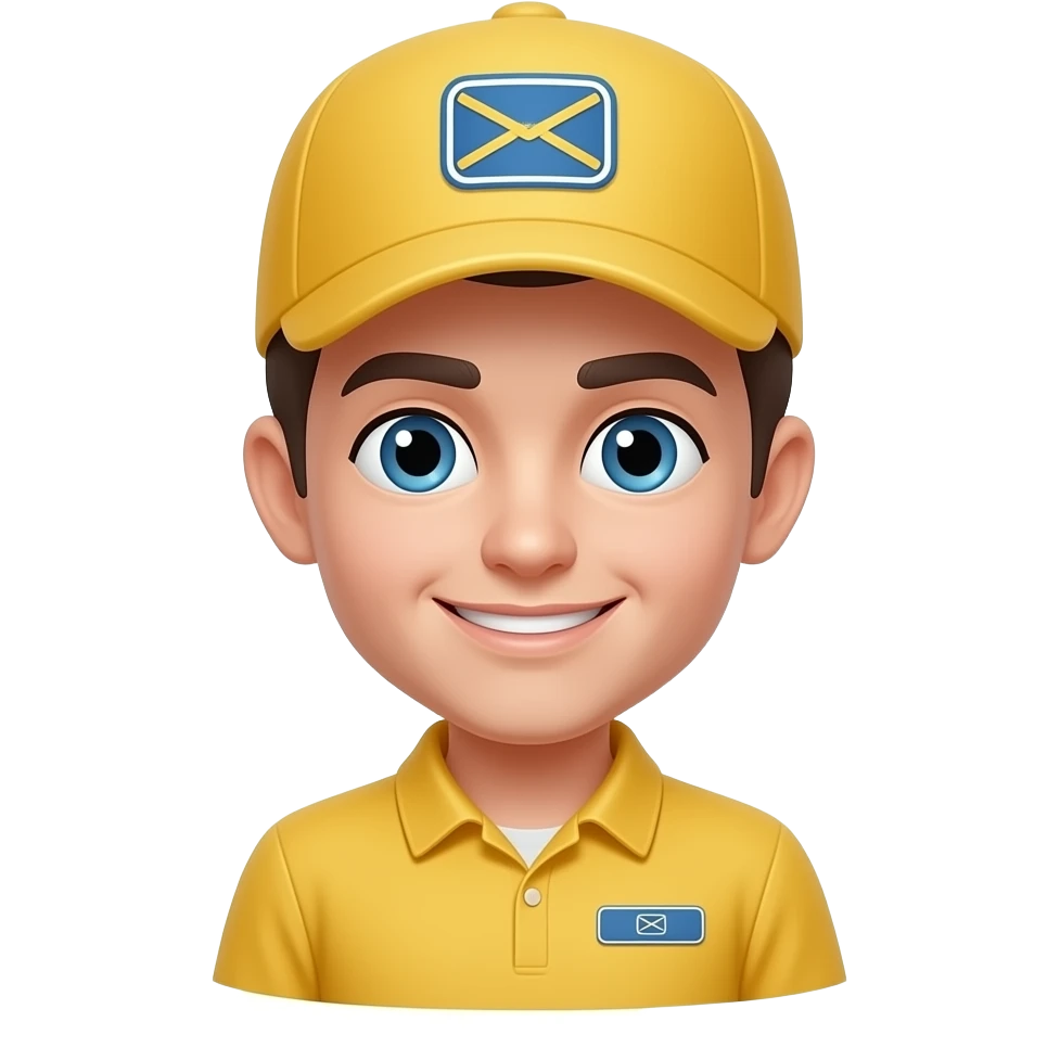 trabajador de correo con gorra amarilla emoji