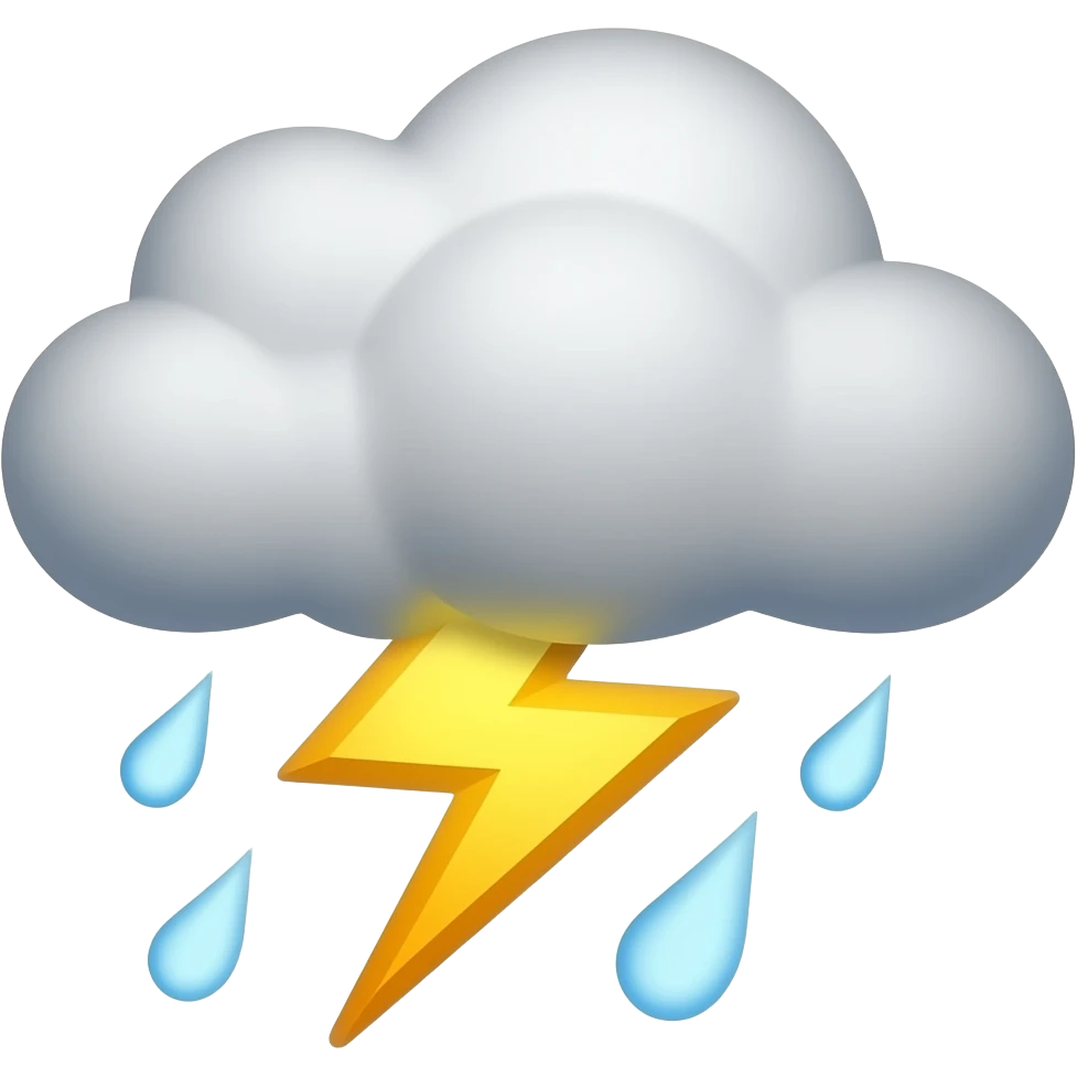 thunder, isolated with backgrounds emoji