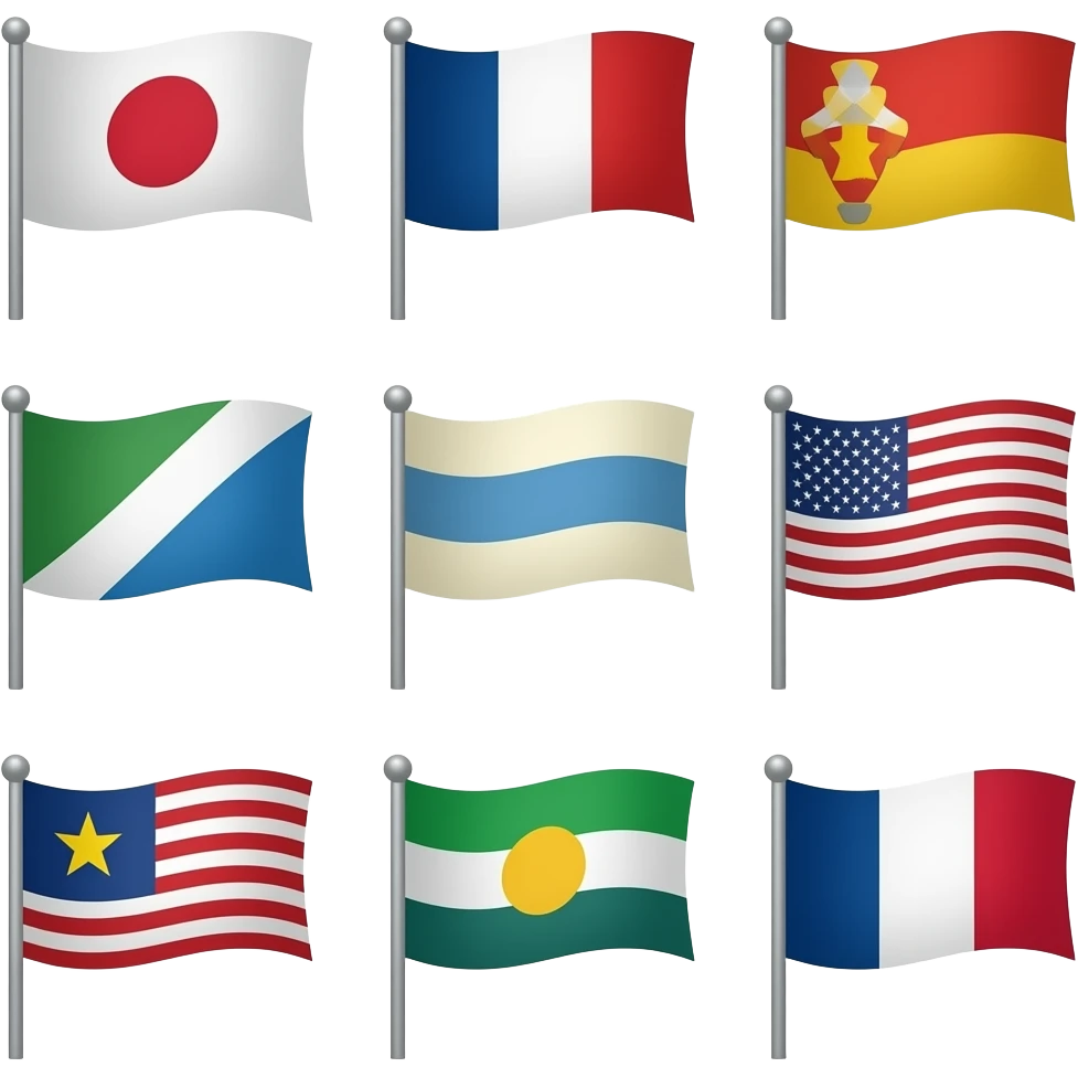 Flag different shapes emoji