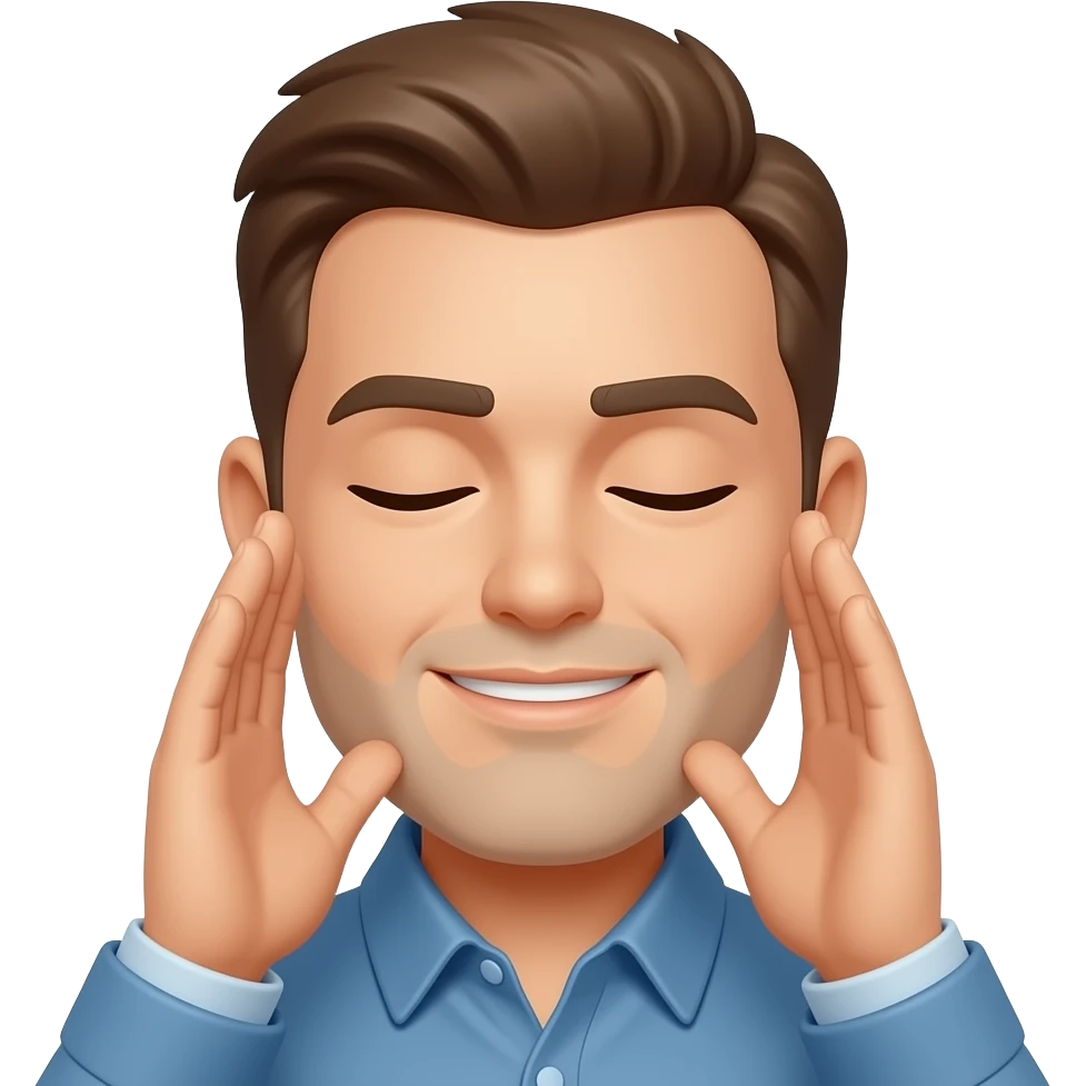 Человек закрывает  глаза руками emoji