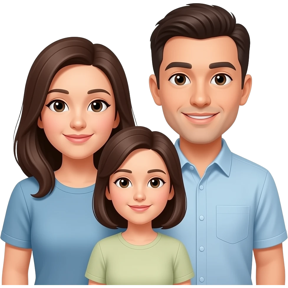 Yo, mis padres y mi hermano adulto emoji