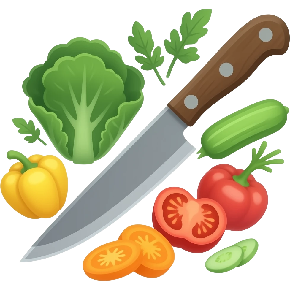 vegetables and knife emoji