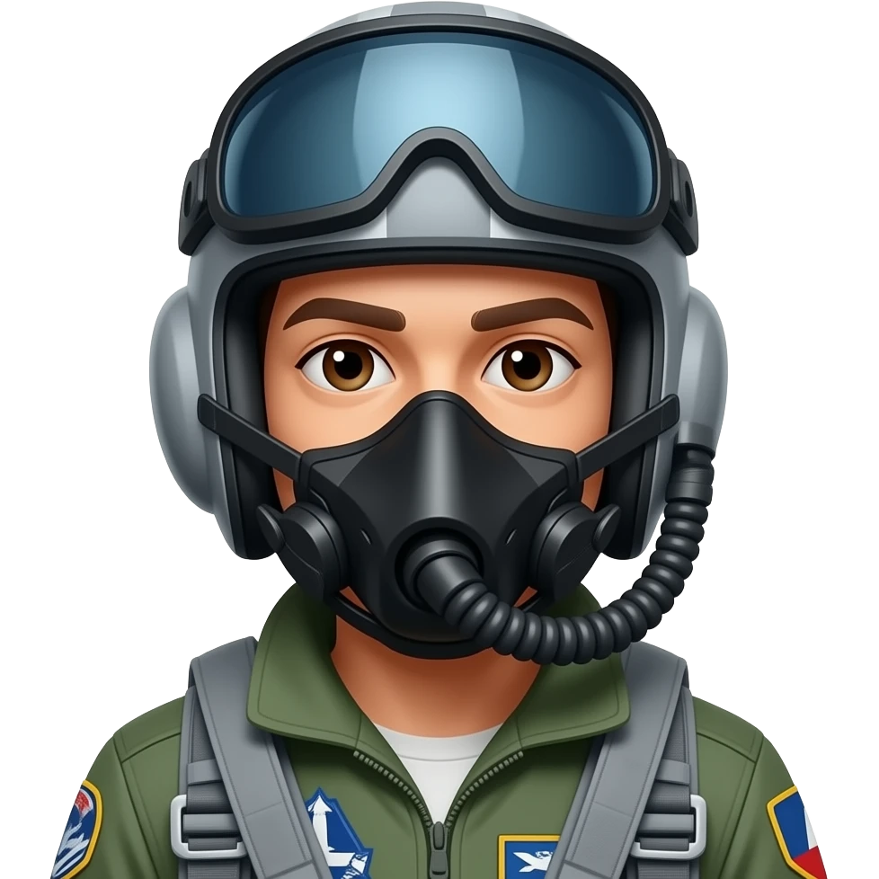 Top Gun pilot with helmet emoji