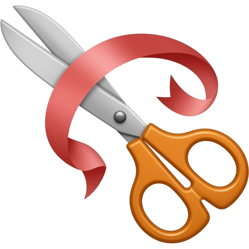 Ribbon-cutting scissors emoji