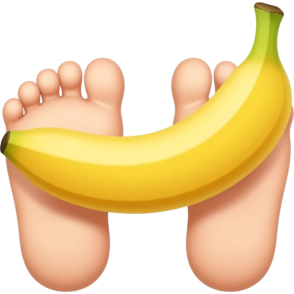 Banana between feet emoji