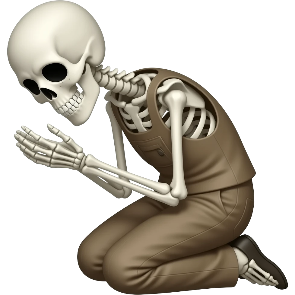 Skeleton begging emoji