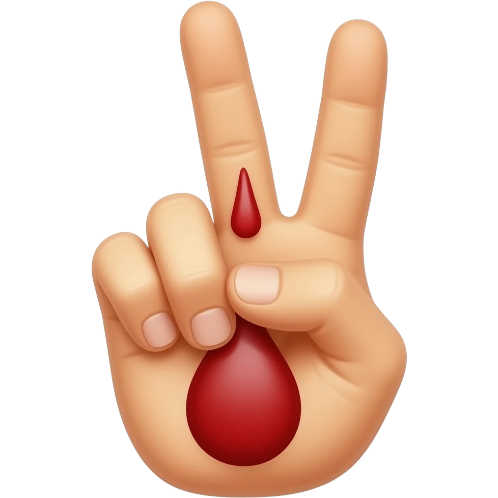 Fingers spell out blood sign language emoji
