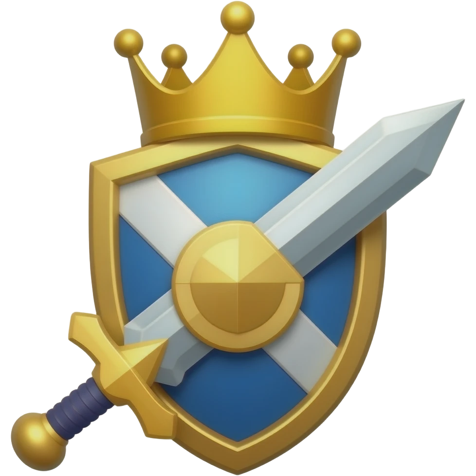 Coroa com escudo e espada para discord role icons emoji