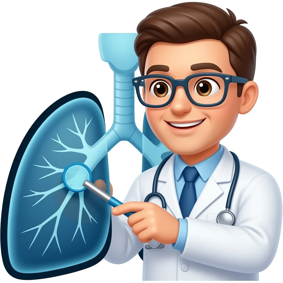 The pediatrician examines the lung scan emoji