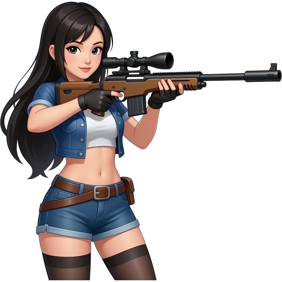 Caitlyn league  of legends  sniper gun shooting Chinese girl sexy emoji